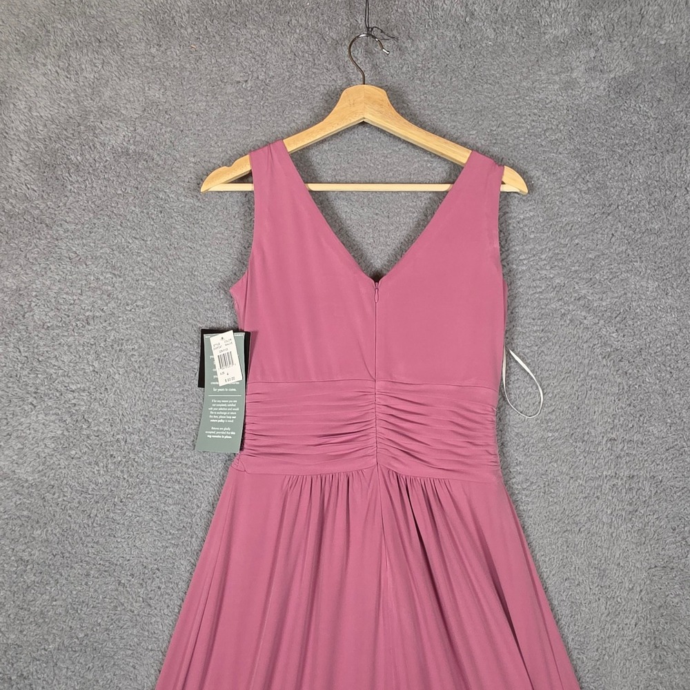 Melrose Maxi Dress Women 4 Mauve New V-Neck Ruched Sleeveless DWIFC47